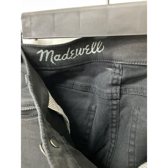 Madewell Womens Black Skinny Motto Leggings Ankle Zippers Stretch Sz 25 E2 - Picture 9 of 10